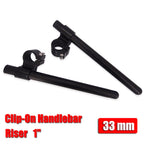 CNC 7/8" Clip-On Handlebars for Universal Cafe Racer (33mm Fork Tube)