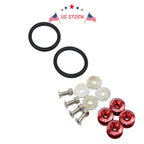 Quick Release Bumper Trunk Fastener Kit for Universal Vehicles (CNC Billet, Red)