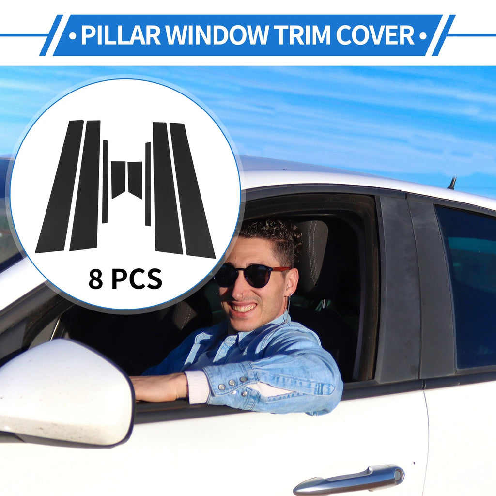 8 Pcs Door Pillar Window Trim for Kia Optima (2006–2010) Black