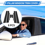 8 Pcs Door Pillar Window Trim for Kia Optima (2006–2010) Black
