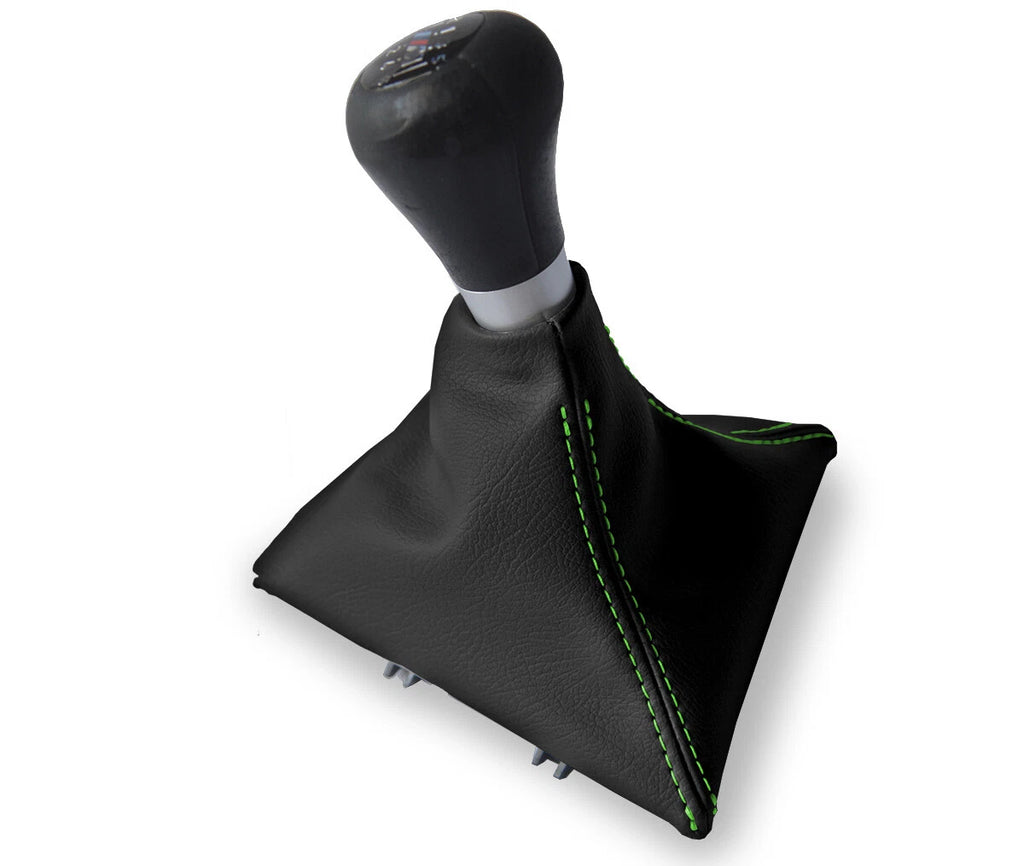 Leather Manual Shift Boot Cover for Toyota Celica (2000–2005) Green Stitch