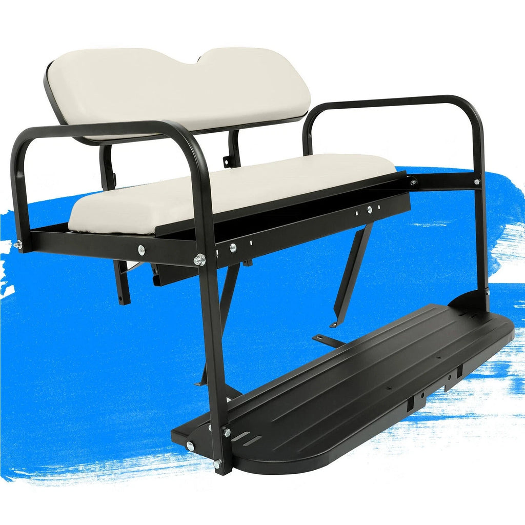 Flip Rear Back Seat for Yamaha Drive G29 Golf Cart (2007–2016) - Off White Cushions