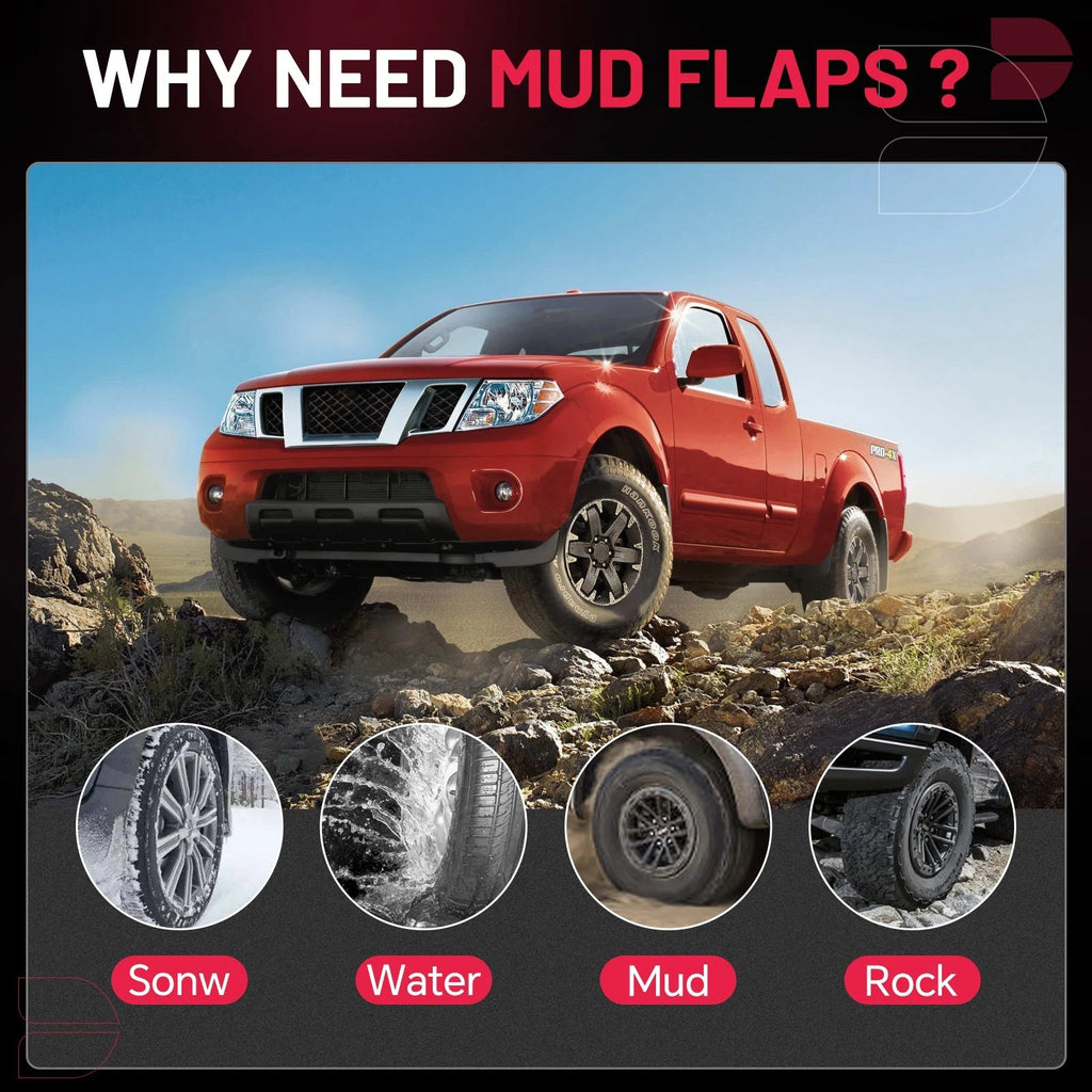 Splash Guards Mud Flaps Front Rear for Nissan Frontier 2005-2019 (4Pcs)
