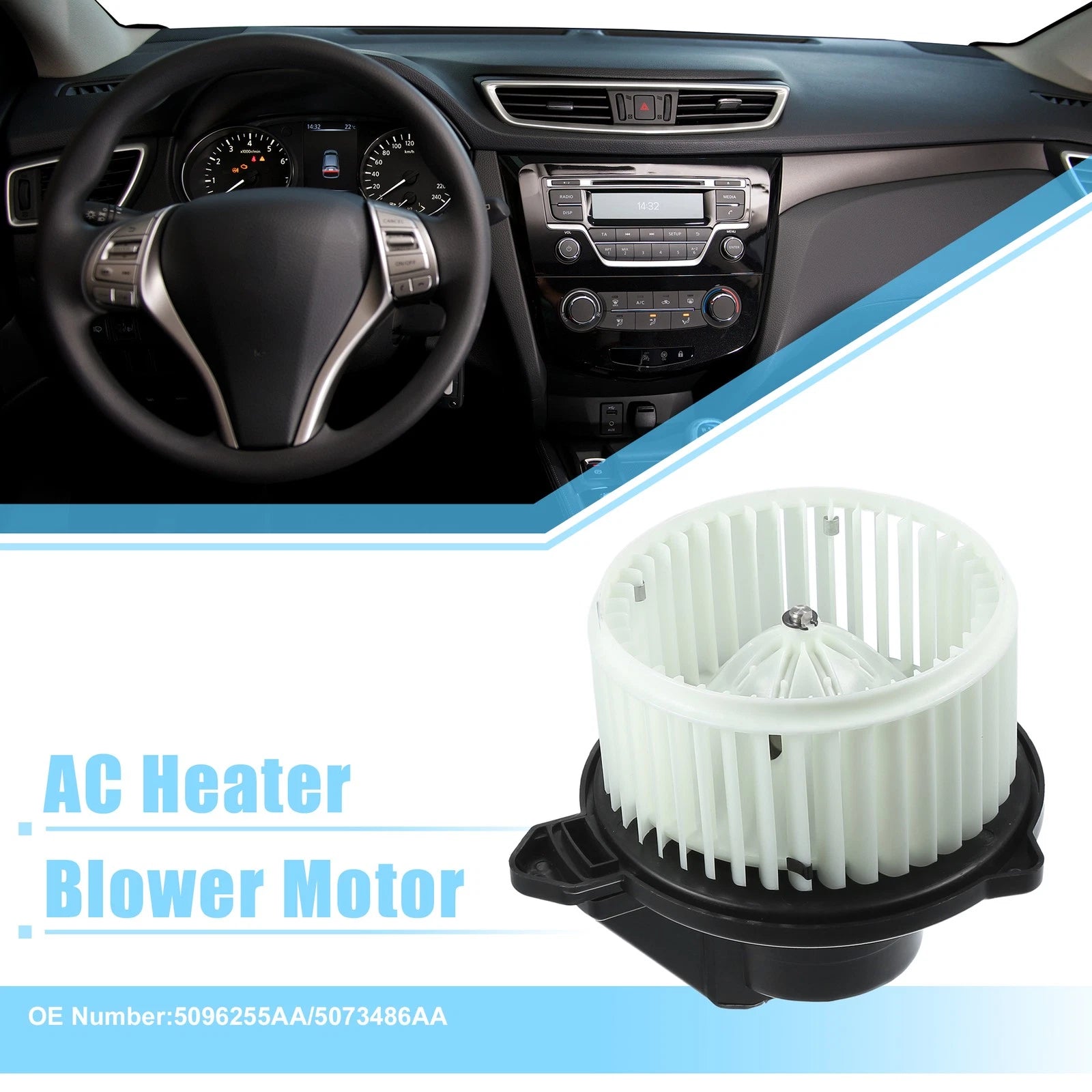 AC Heater Blower Motor NO.5096255AA for Dodge Ram 1500 2500 3500 (2003–2009)