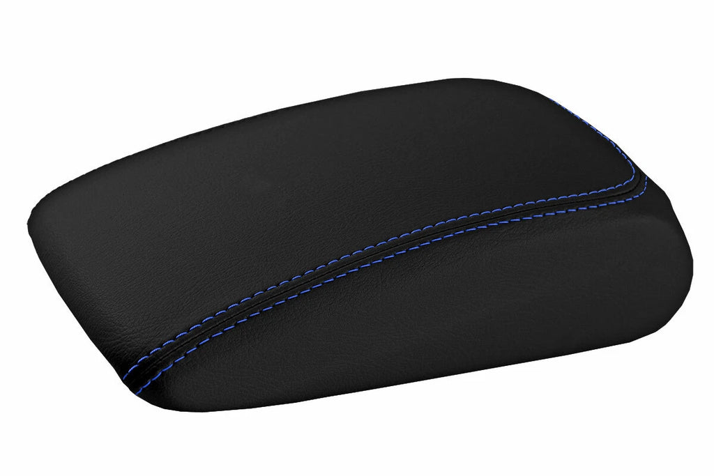 Leather Console Lid Pull Over Armrest Cover for Audi A3 (2015–2020) Blue Stitch