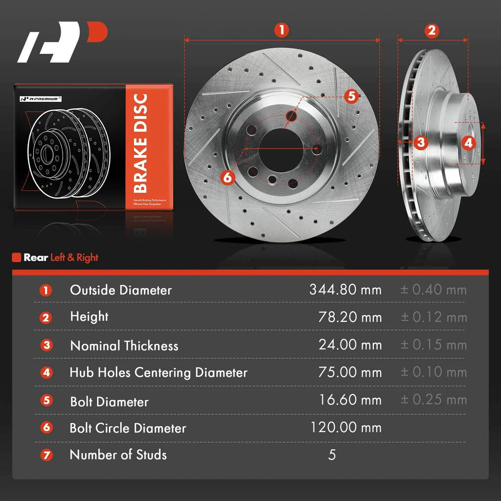 Drilled Brake Rotors for BMW X5 X6 (2007–2018)