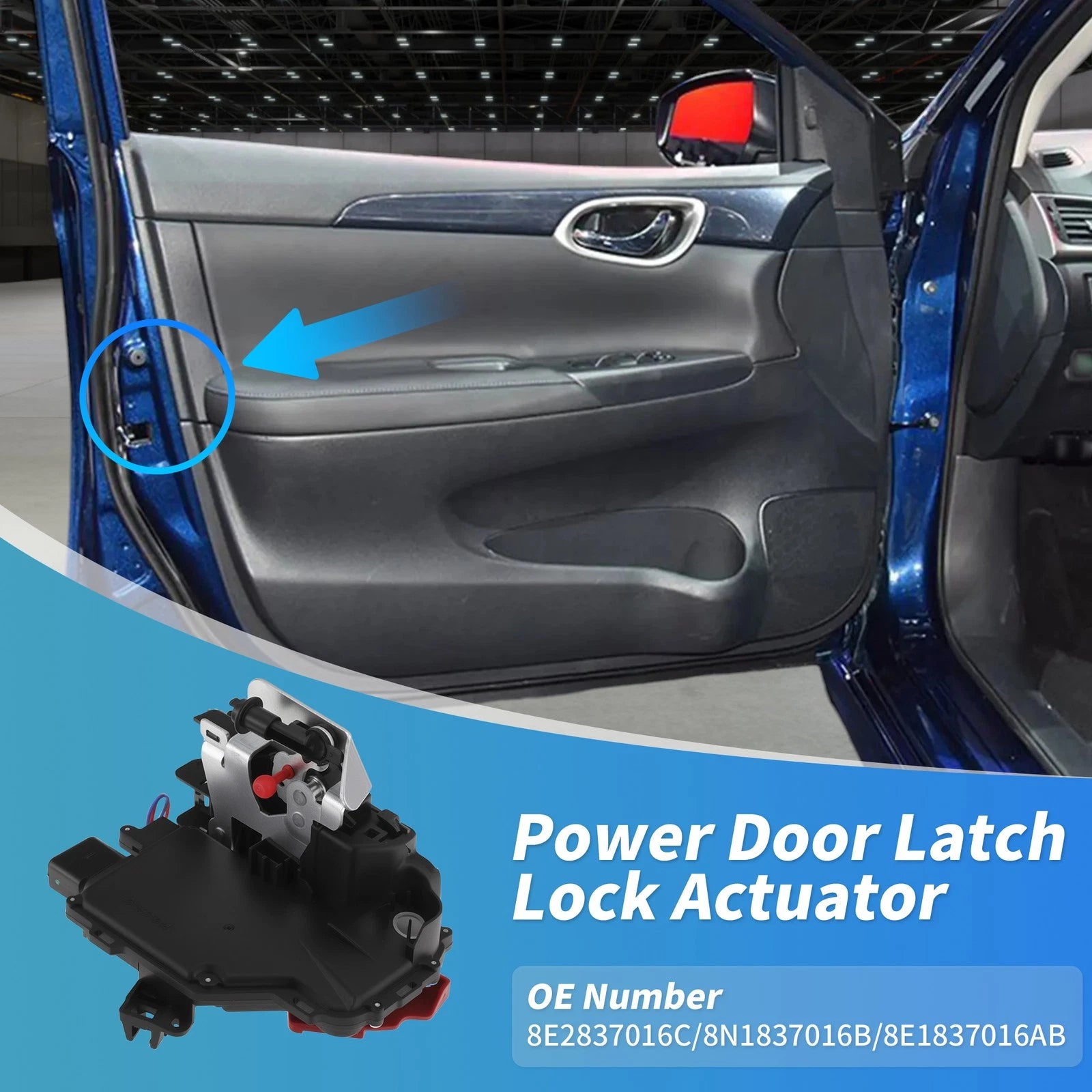 Front Right Power Door Lock Actuator 8E2837016C for Audi TT Coupe (1998–2006)