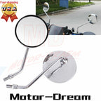 Chrome Rear View Mirrors for Honda Suzuki Kawasaki (10mm)