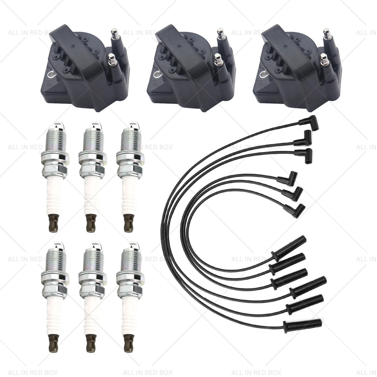 3 Pack Ignition Coils + 6X Leads for Holden Statesman Commodore 10467067