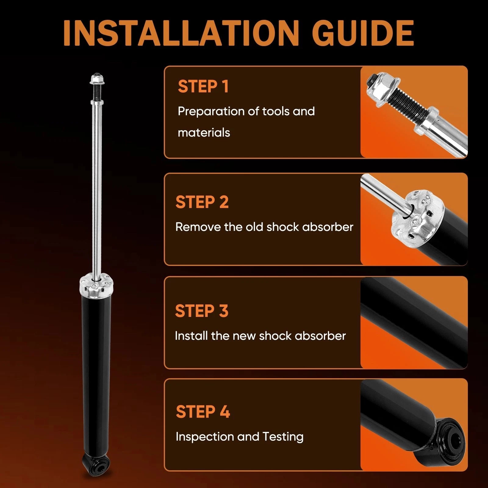 Rear Pair Struts and Shocks for Chevrolet Cruze, Volt (2011-2015)
