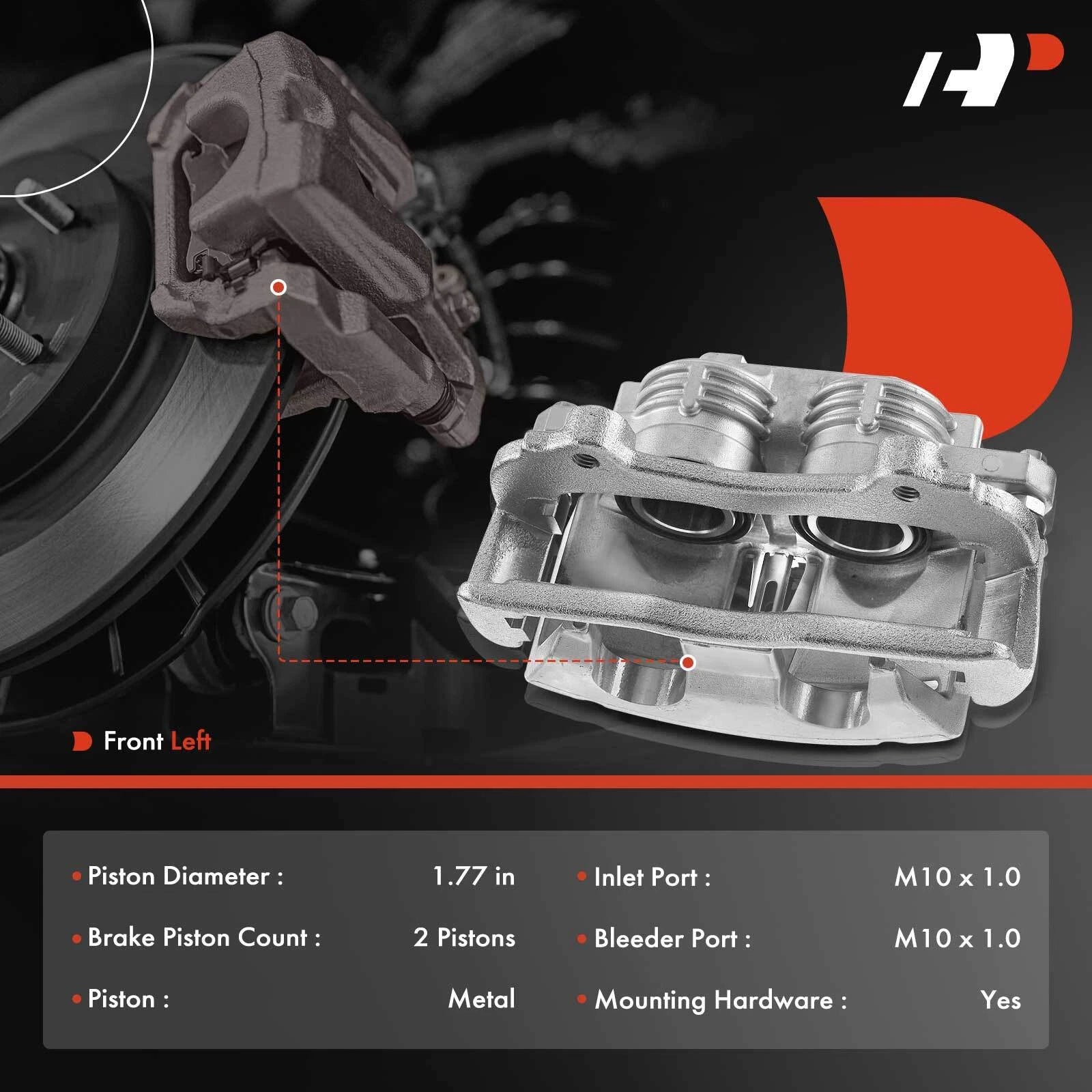 Pair Front Brake Calipers for Chevrolet Camaro (1998-2002)