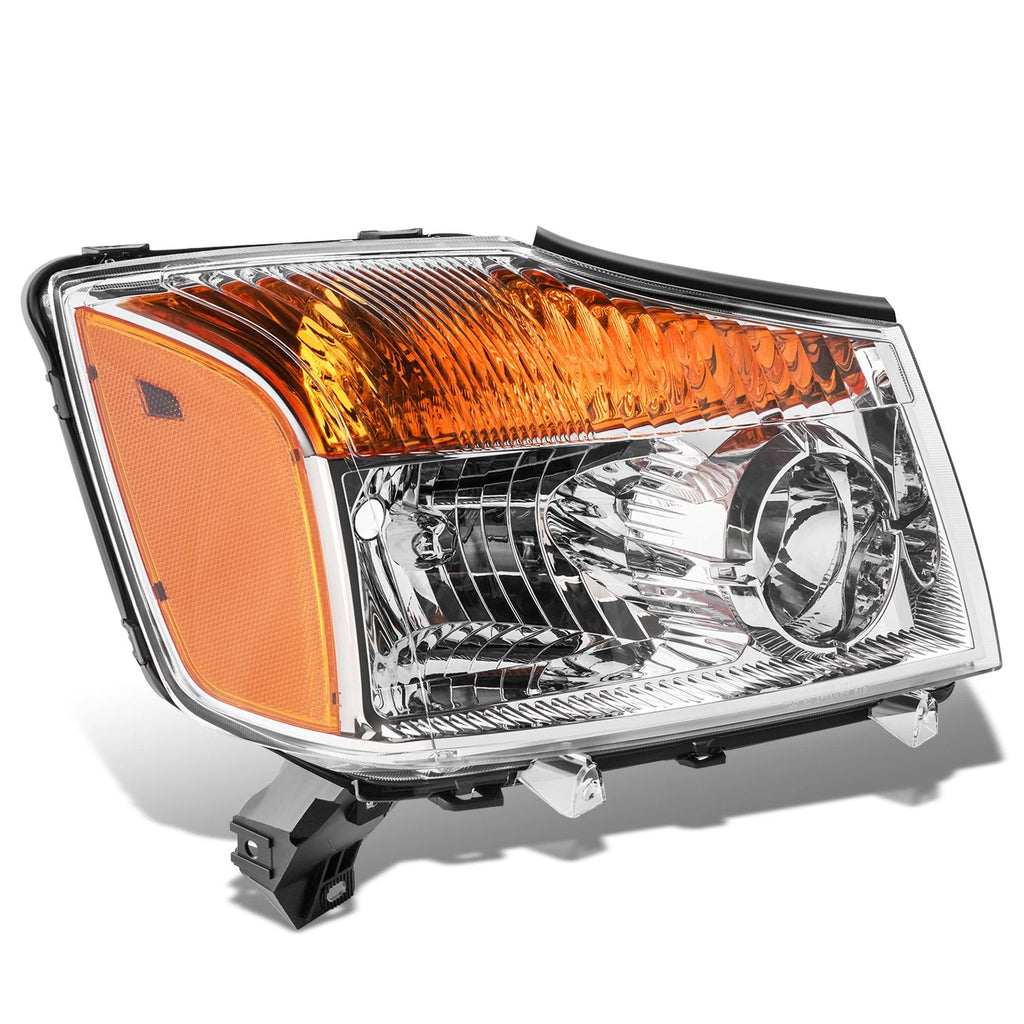 Passenger Side Chrome Housing Headlight Lamp for Nissan Titan (2008–2015)