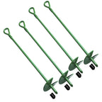 4 x 18" Heavy Duty Green Ground Anchor Hook Solid Steel Shaft