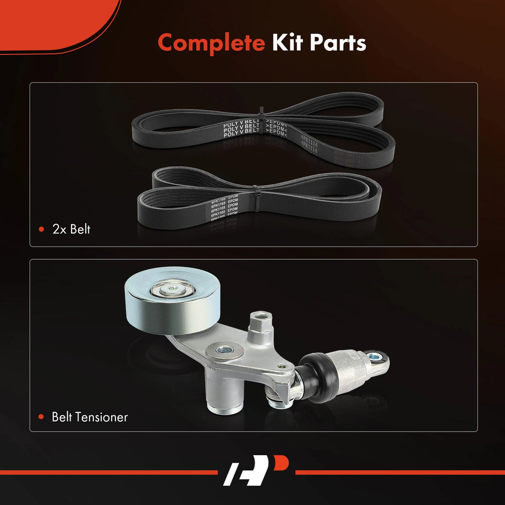3X Serpentine Belt Drive Component Kit for Honda Odyssey (2002–2004)