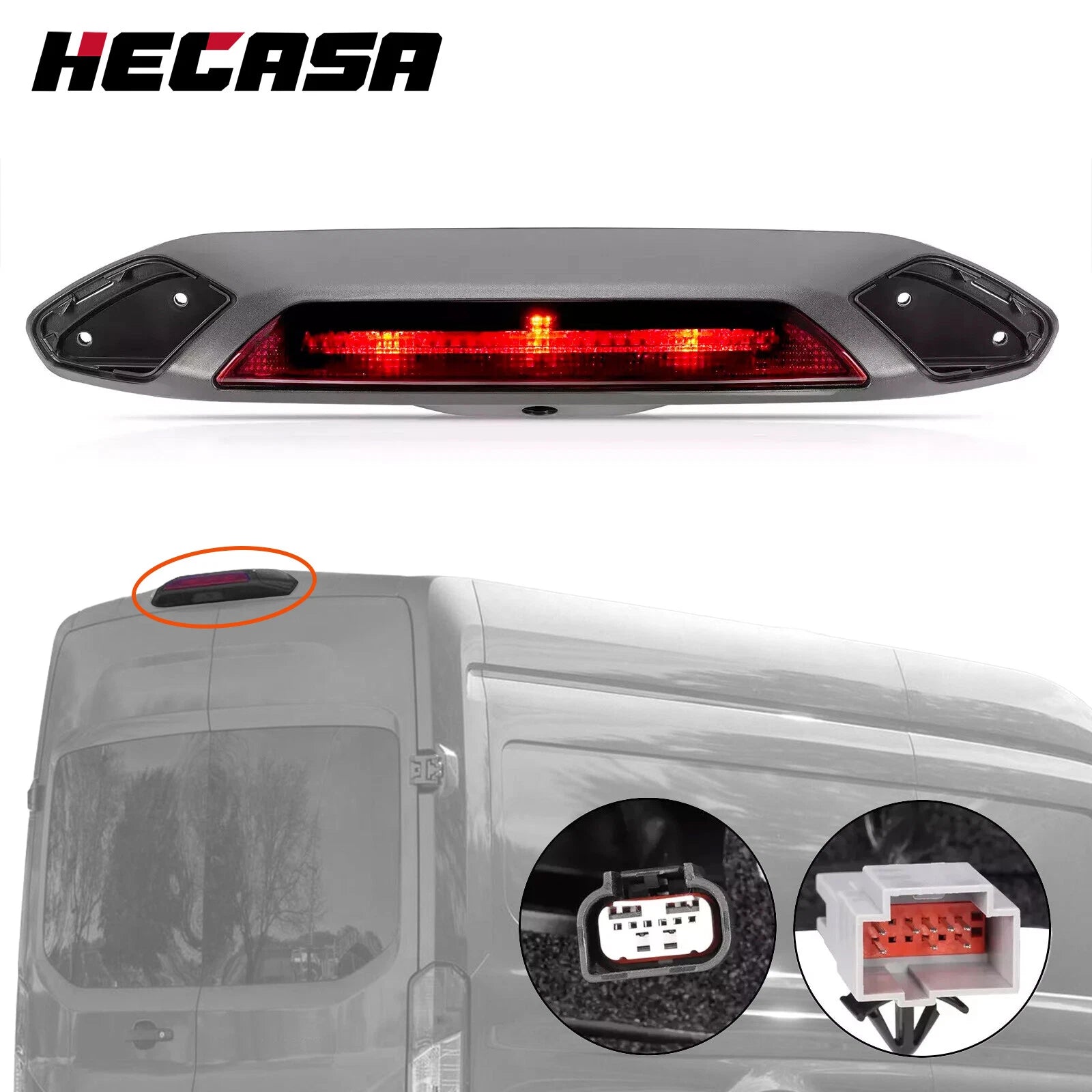 HECASA LED Third Brake Light for Ford Transit-150/250/350 HD (2018–2019)