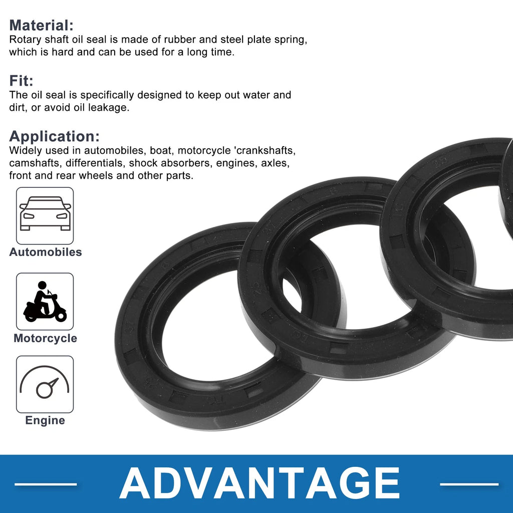 Set of 5 Oil Seal Rotary Shaft Seal Nitrile Rubber 25x37x6mm