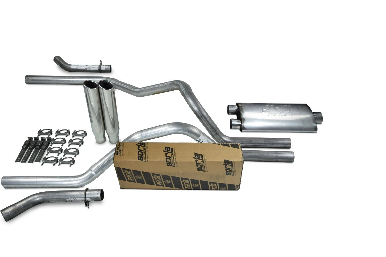 2.5" Dual Exhaust Kit for Chevy GMC 1500 (2007–2014) Borla Pro XS Clamp Tip