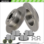 Set of 2 Rear Brake Rotors and Ceramic Pads for Dodge Charger 300