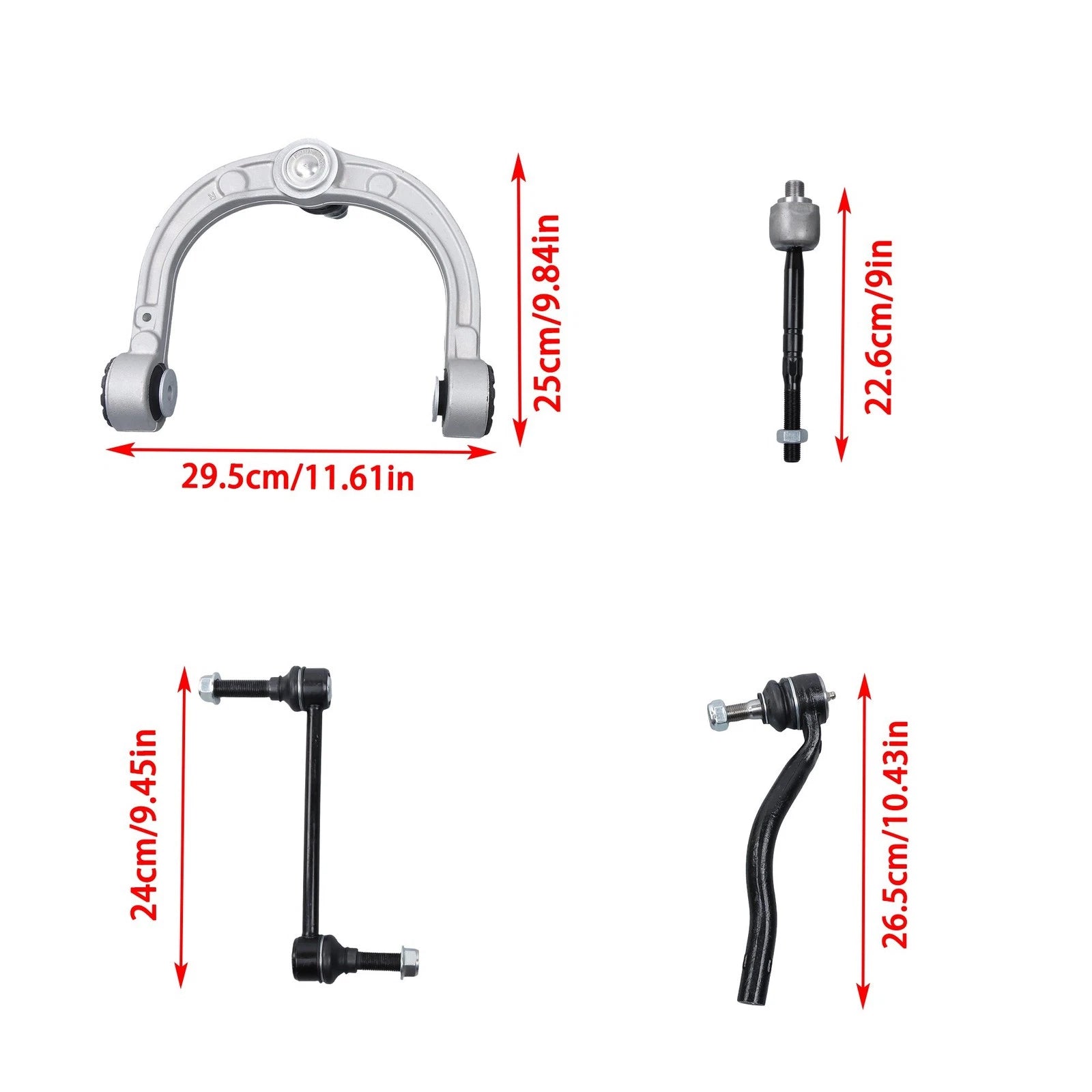 Set of 8 Control Arms with Ball Joints for Mercedes Benz ML350 (2006–2011)