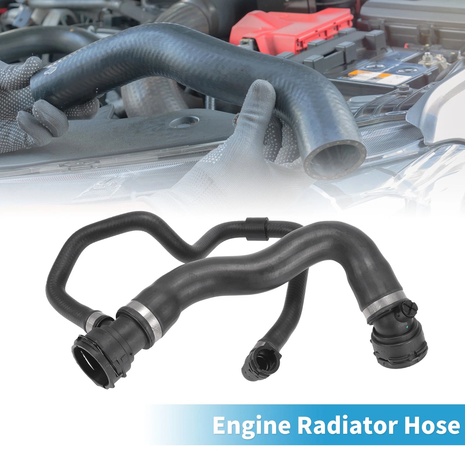 Engine Radiator Hose No. 17127640916 for BMW 528i (2012–2016) Rubber Black