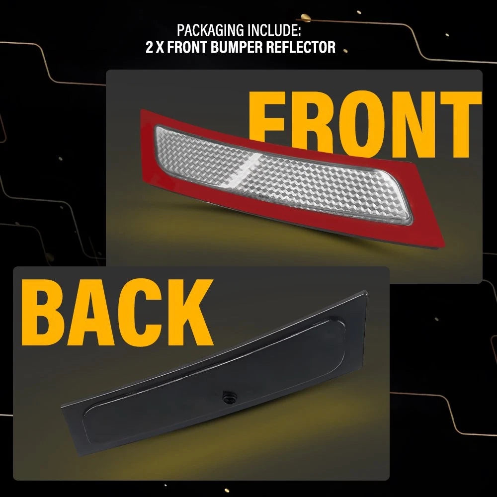 Set of 2 Clear Front Bumper Reflectors for BMW 5 Series (2011–2016)