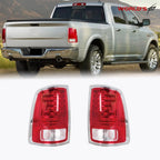 Set of 2 LED Tail Lights for Ram 1500 2500 3500 (2013–2018) Chrome Trim