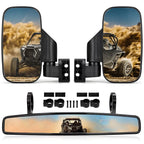 Set of 2 Roll Bar Mirrors for Yamaha Rhino 450 660 700 (2004–2018)