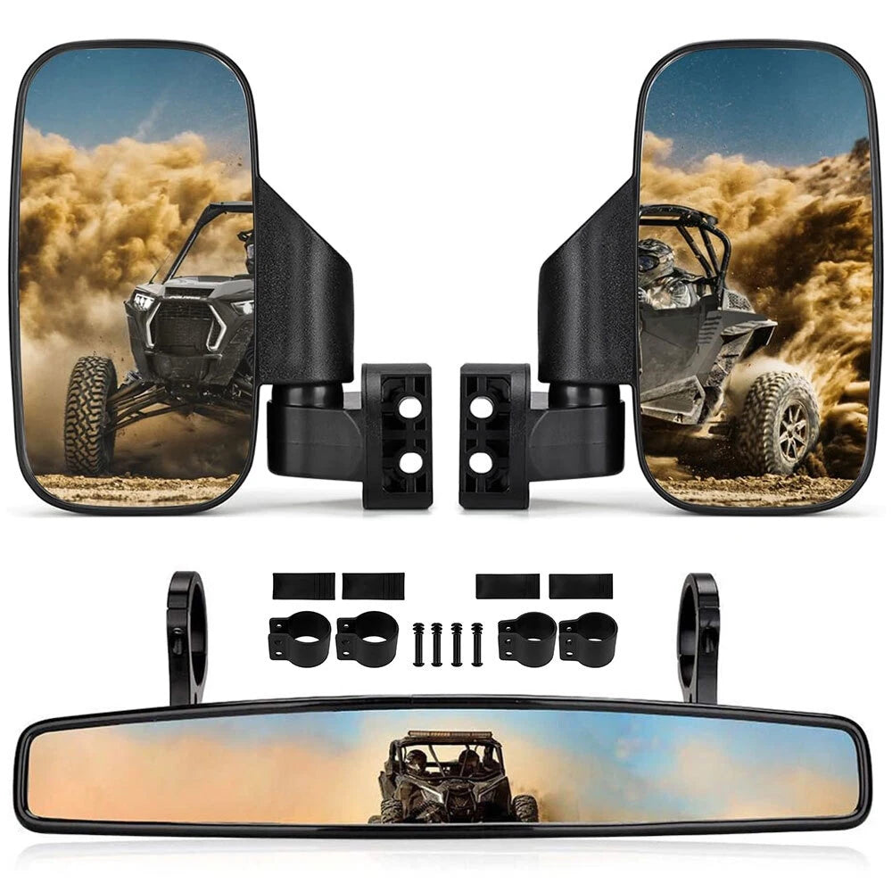 Set of 2 Roll Bar Mirrors for Yamaha Rhino 450 660 700 (2004–2018)