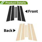 6 Pcs Door Pillar Window Trim for BMW 3-Series Black (1999-2005)