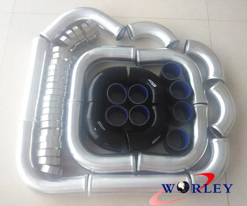 3" 76mm Aluminum Universal Intercooler Turbo Piping Kit for Cars