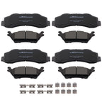Front Rear Brake Pads Kit for Ford F-150 (2012–2020) D1414 D1602 w/Hardware