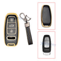 Black Full Cover Key Fob Case with Keychain for Audi (2020–2025)