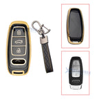 Black Full Cover Key Fob Case with Keychain for Audi (2020–2025)