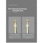 Stainless Steel Eyebrow Tweezers with Slant Tips for Easy Handling