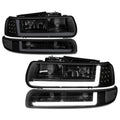 LED DRL Bumper Headlights for Chevy Silverado (1999–2002) Tinted Housing