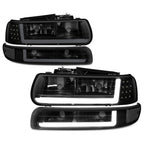 LED DRL Bumper Headlights for Chevy Silverado (1999–2002) Tinted Housing