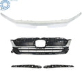 Front Bumper Grille with Molding Trim for Honda Pilot (2019–2021) Chrome