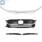 Front Bumper Grille with Molding Trim for Honda Pilot (2019–2021) Chrome