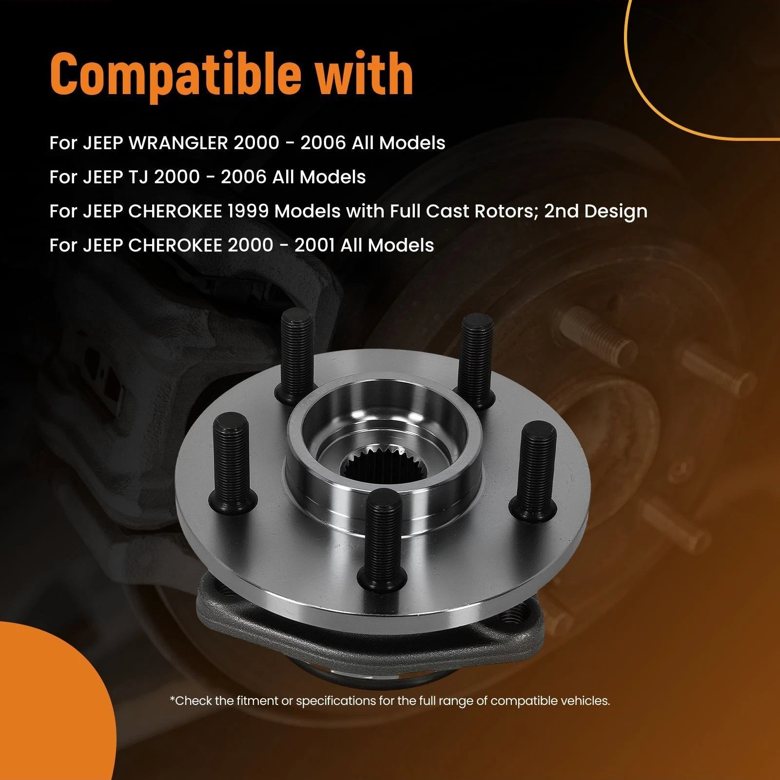 Front Wheel Hub Assembly for Jeep Wrangler TJ (2000–2006) HB513158 3-Bolt
