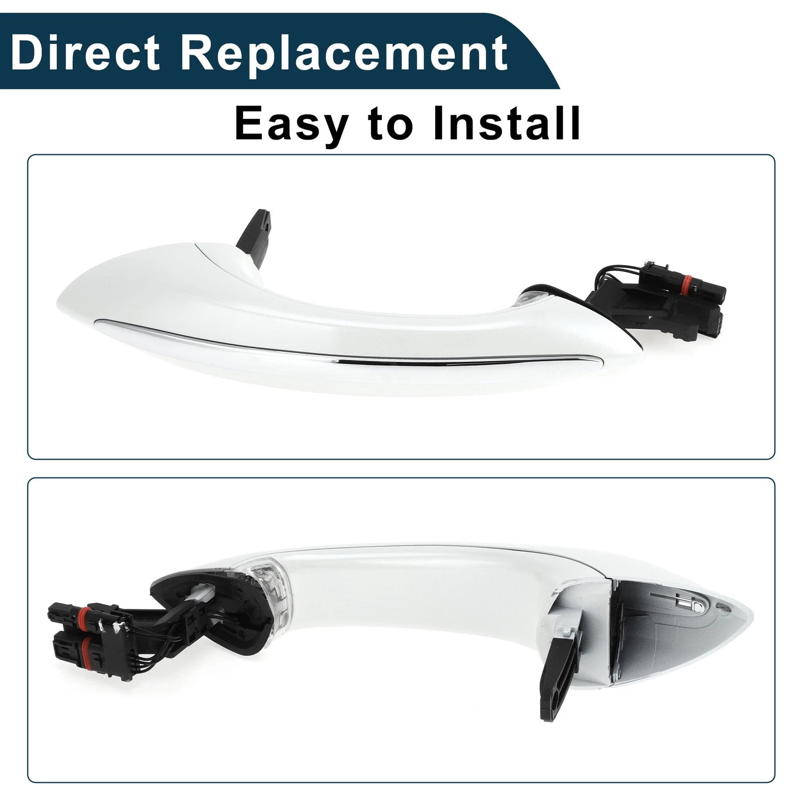 Rear Left Exterior Door Handle for BMW F07 F10 (2009–2017) No. 51217231933 White Silver Tone
