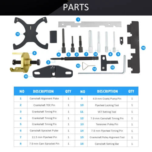 Engine Camshaft Flywheel Locking Tool Kit for Ford Focus Fiesta