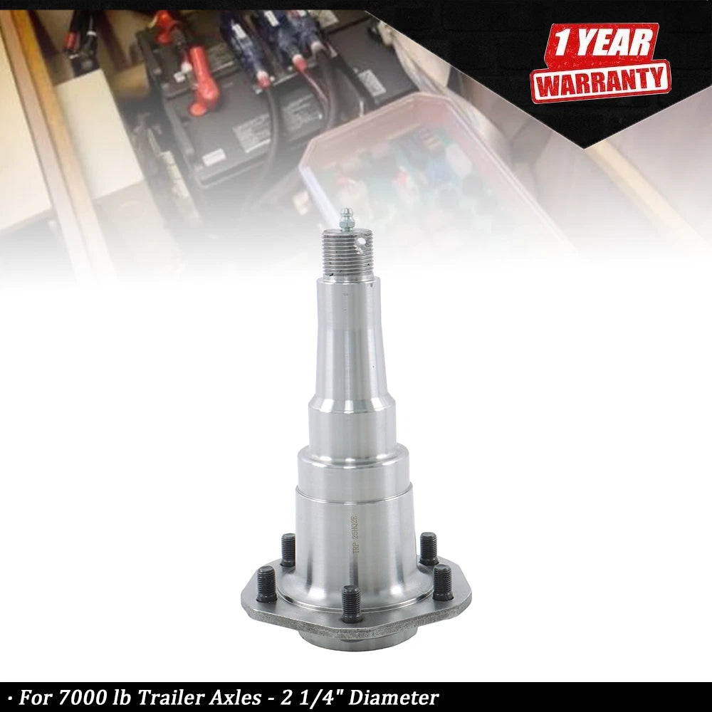 Weld-On Spindle with Flange for 7000 lb Trailer Axles (2 1/4" Diameter)