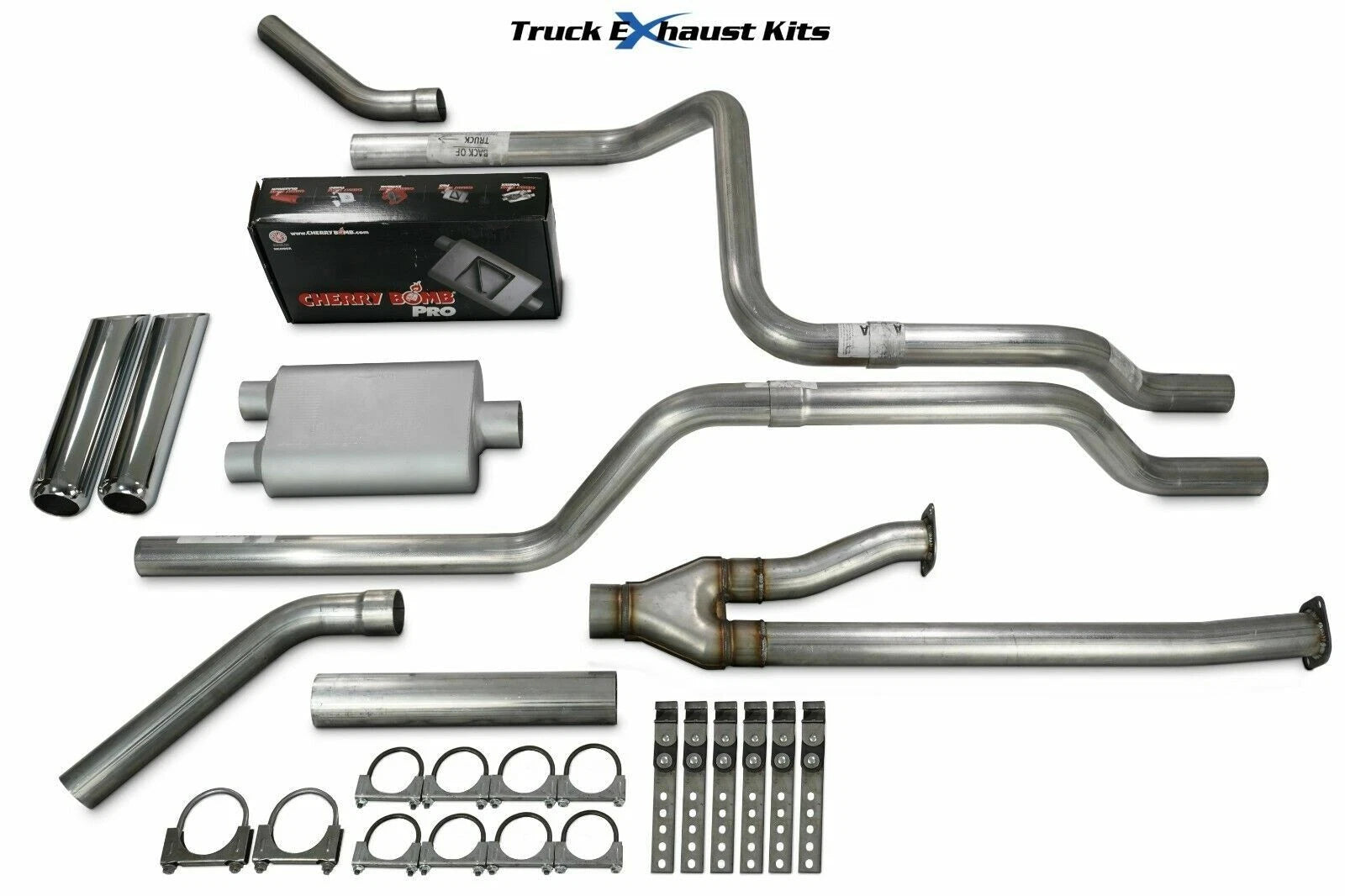 2.5" Dual Exhaust Kit for Toyota Tundra (2014–2021) Pro Corner Chrome Tip