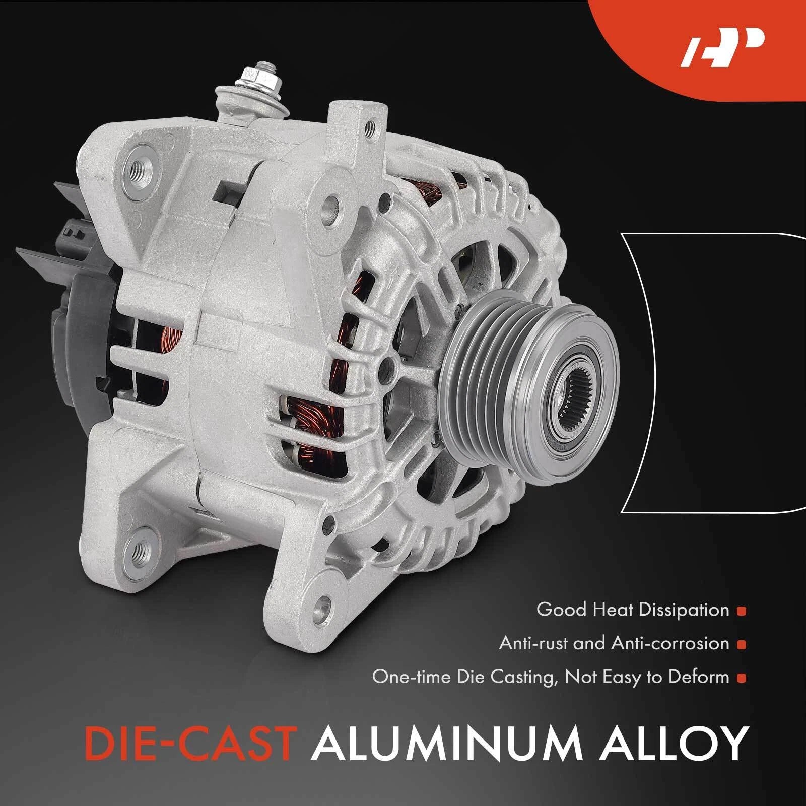 Alternator for Nissan Rogue (2014–2020) L4 2.5L 120A 6-Groove