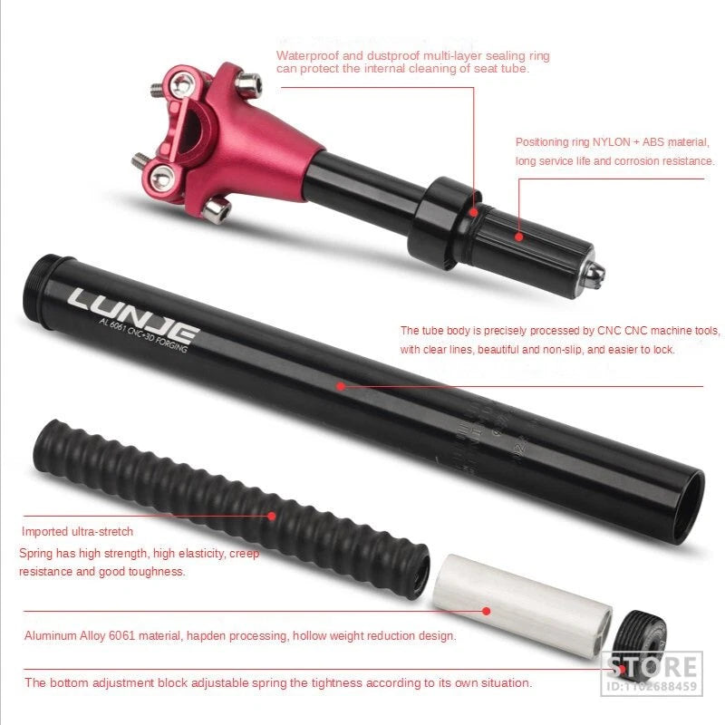 Suspension Seat Post for Bicycle (Ultralight Aluminum Alloy)