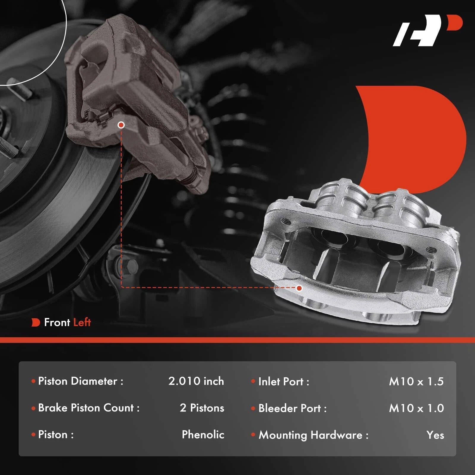 Front Left Brake Caliper with Bracket for Ford Freestar Mercury Monterey (2004-2007)