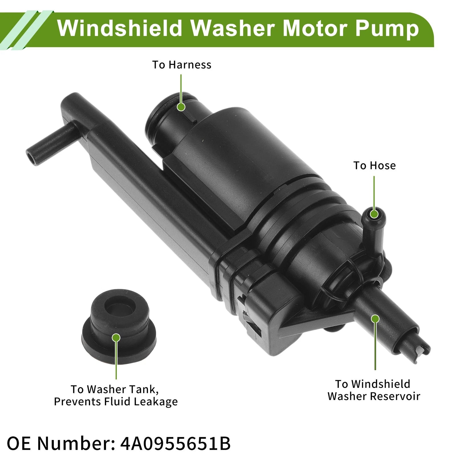 Washer Fluid Pump for Audi 100 (1992–1994) No. 4A0955651B