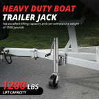 Side Mount Trailer Jack w/Wheel for Universal Fit (1200lbs, 22.4in-33.6in)