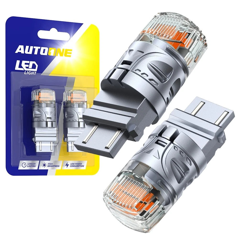 2X 3157 3357 LED Turn Signal Bulbs for AUTOONE (3000K Yellow Light)
