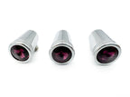 Mini Toggle Switch Extension Chrome Metal Purple Crystal for Kenworth (Set/3)